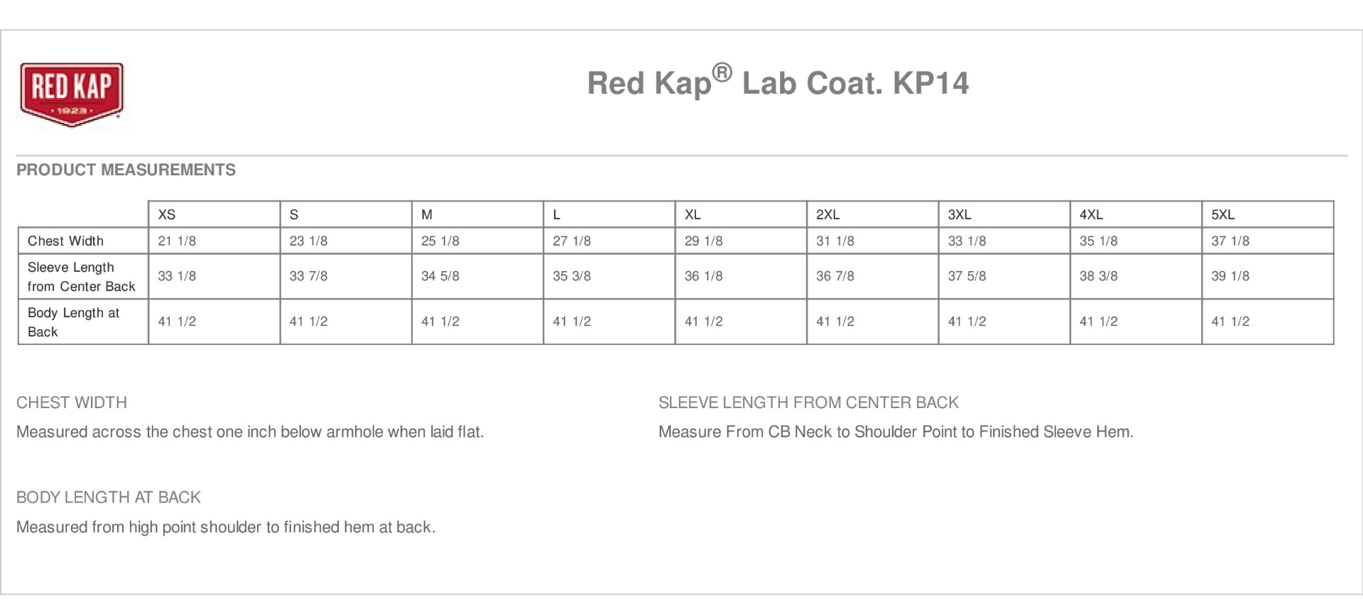 Sizing Chart