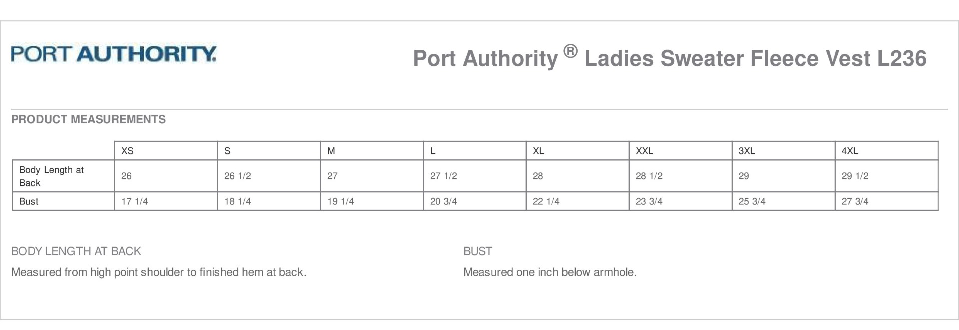 Sizing Chart