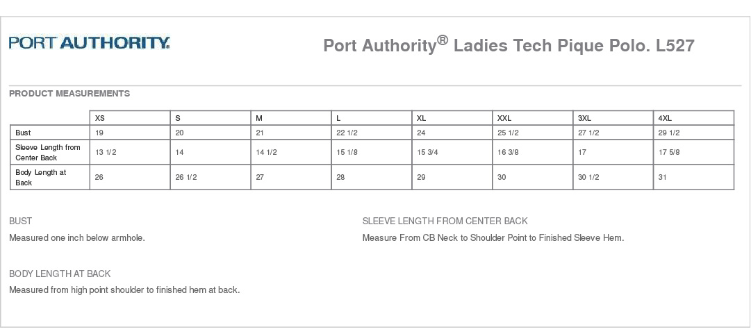 Sizing Chart
