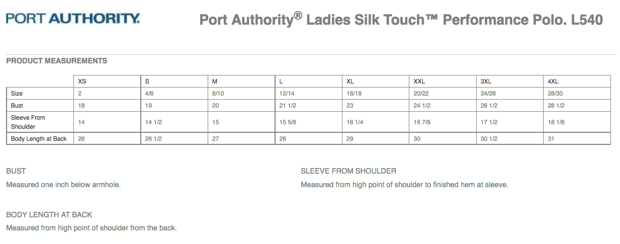 Sizing Chart