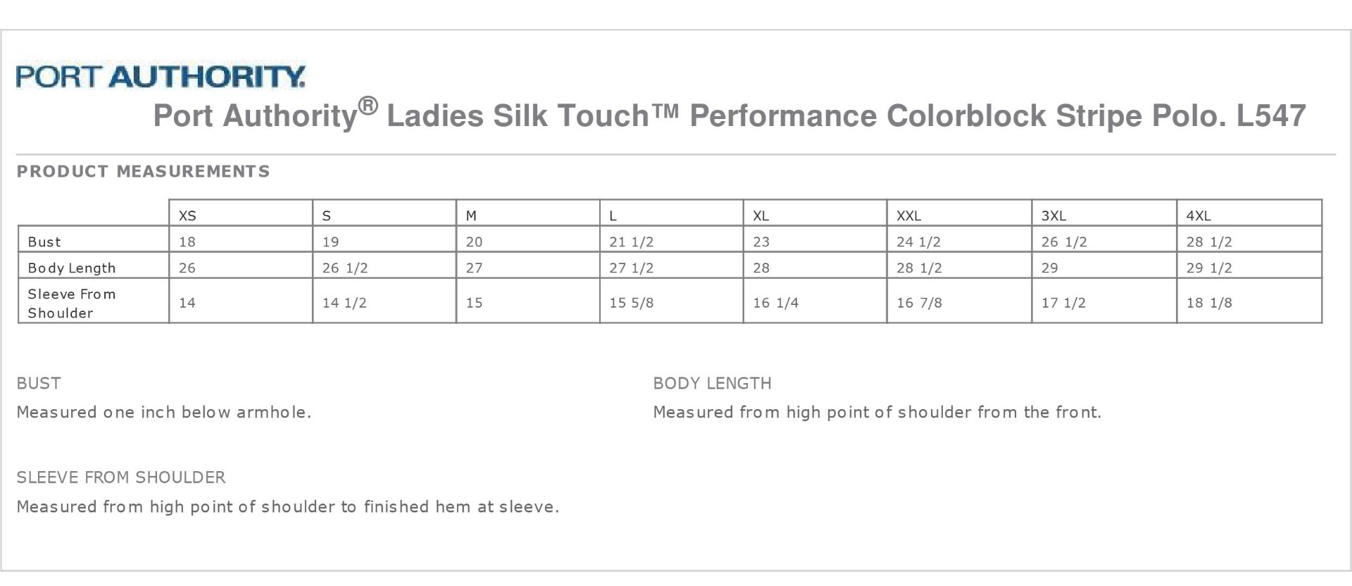 Sizing Chart