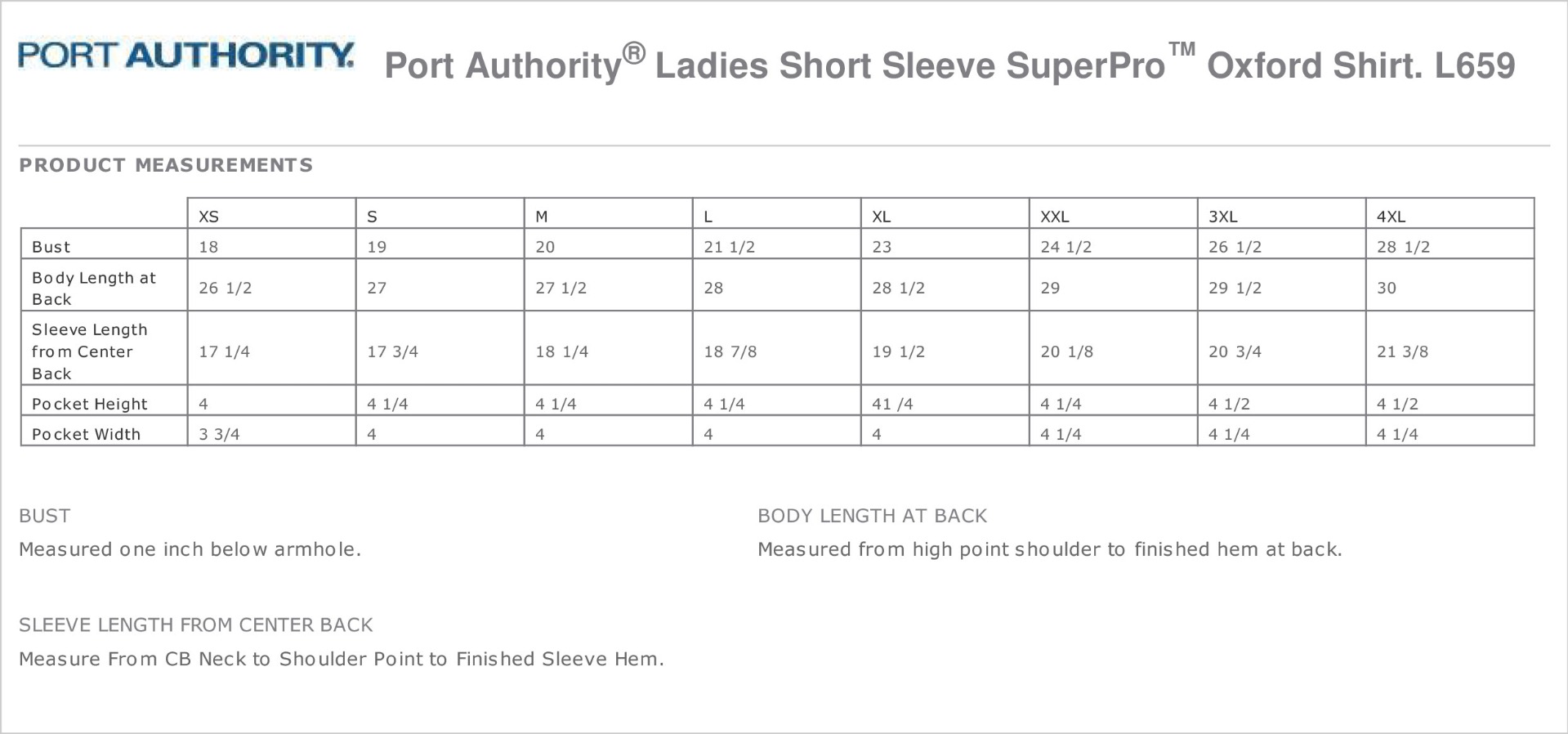Sizing Chart