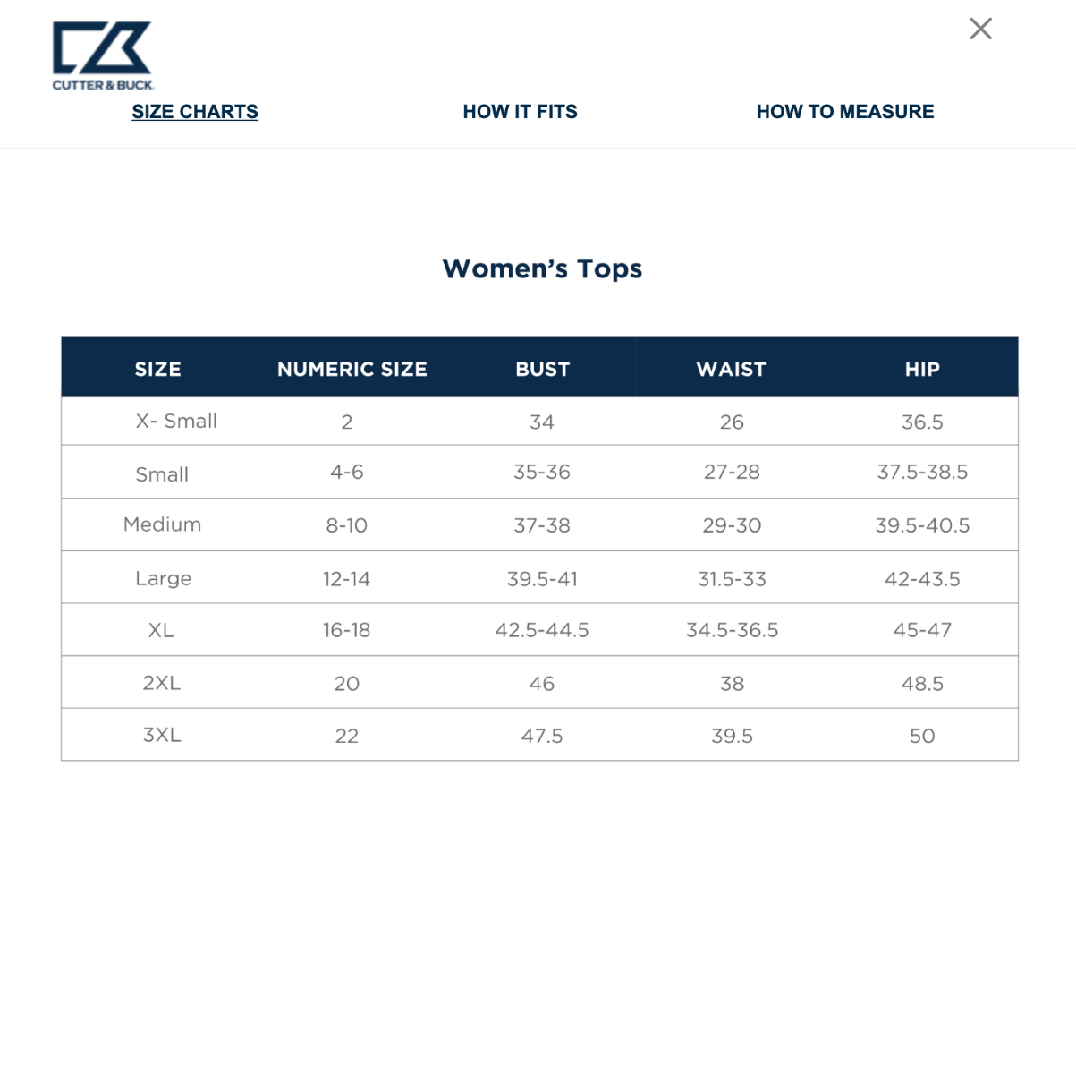 Sizing Chart