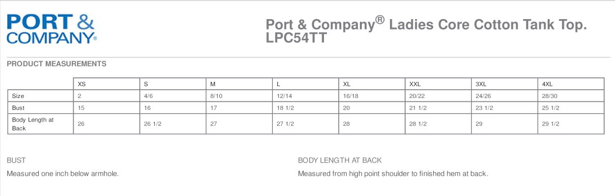 Sizing Chart