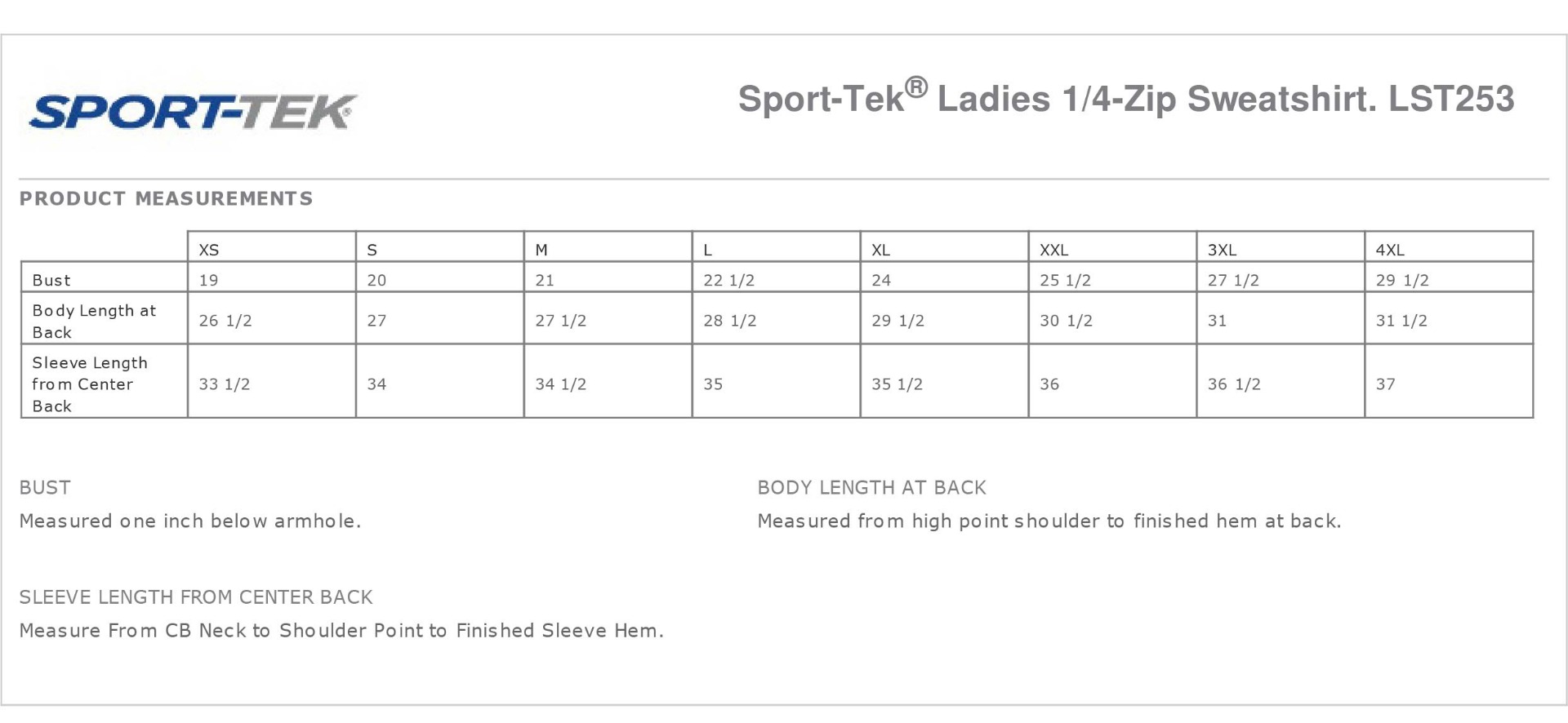 Sizing Chart