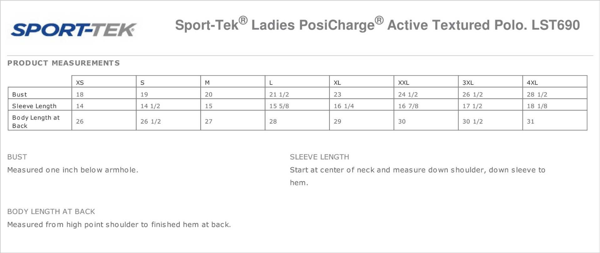 Sizing Chart