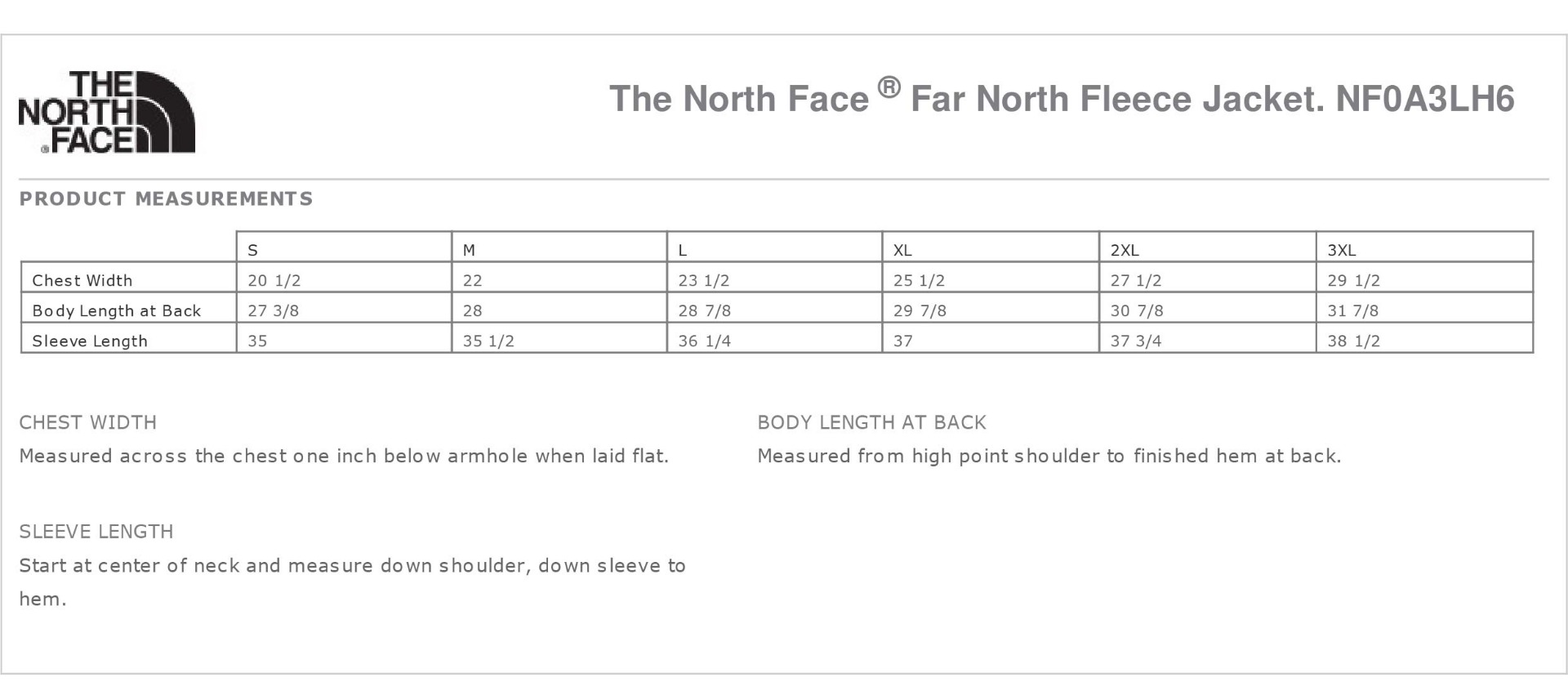 Sizing Chart