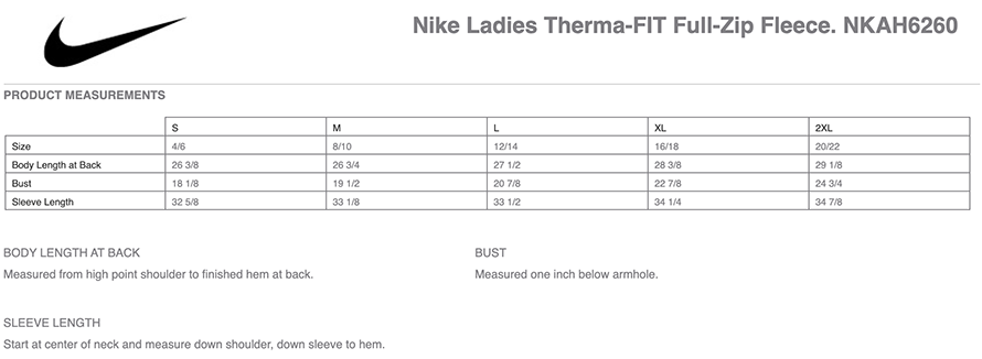 Sizing Chart