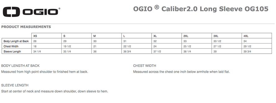 Sizing Chart
