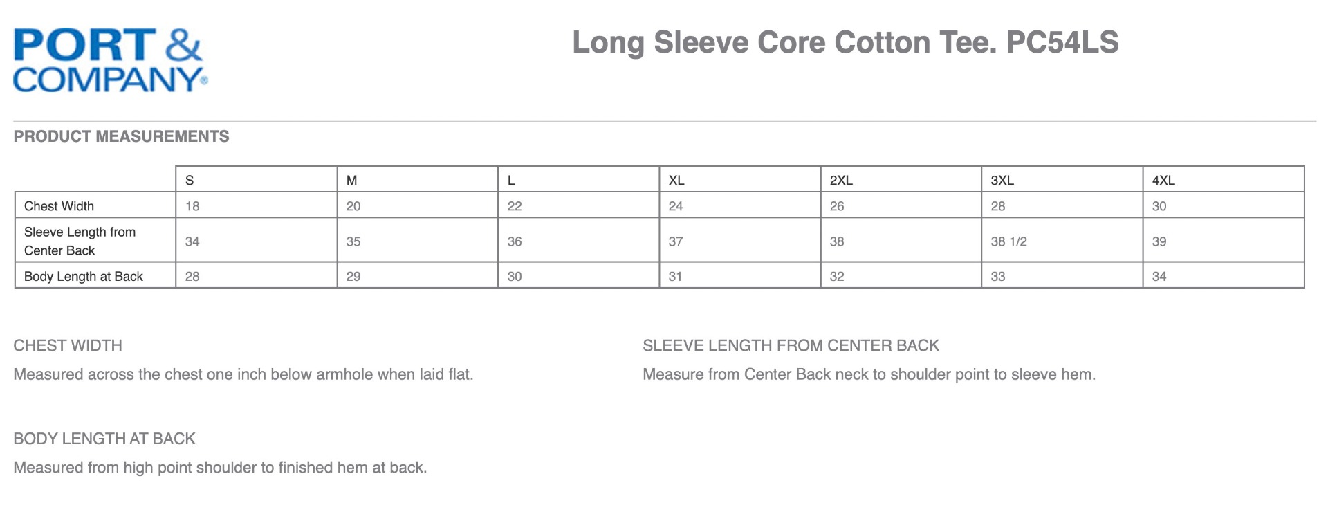Sizing Chart