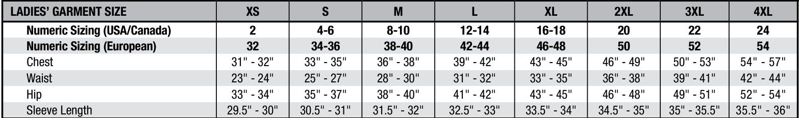 Sizing Chart