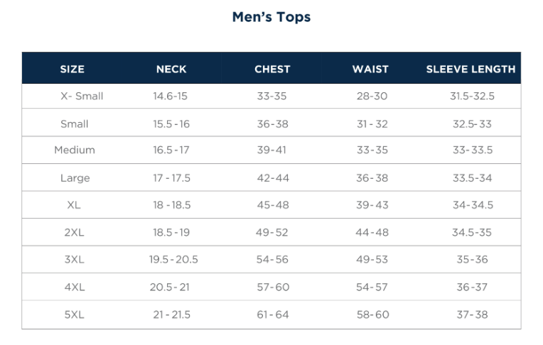 Sizing Chart