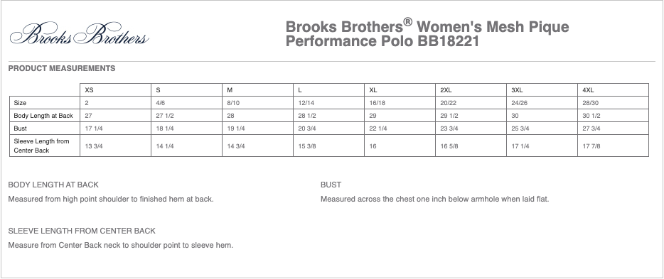 Sizing Chart