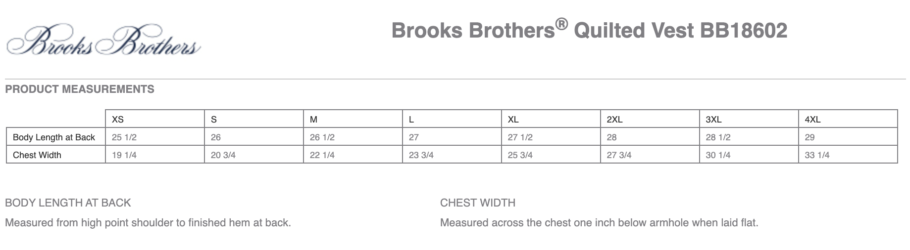 Sizing Chart