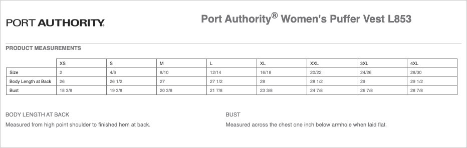 Sizing Chart