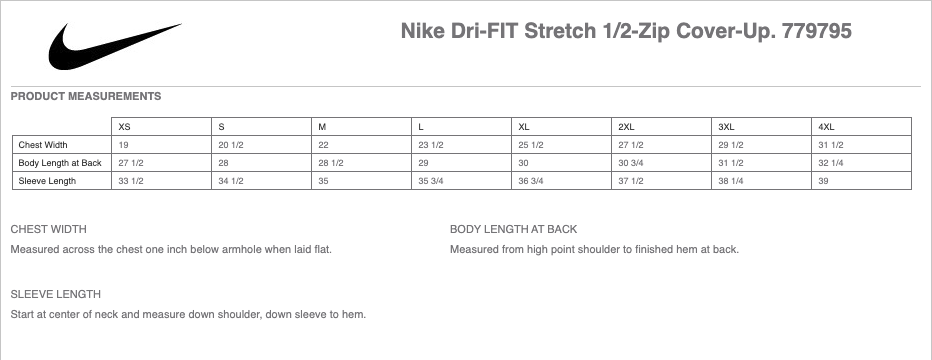 Sizing Chart