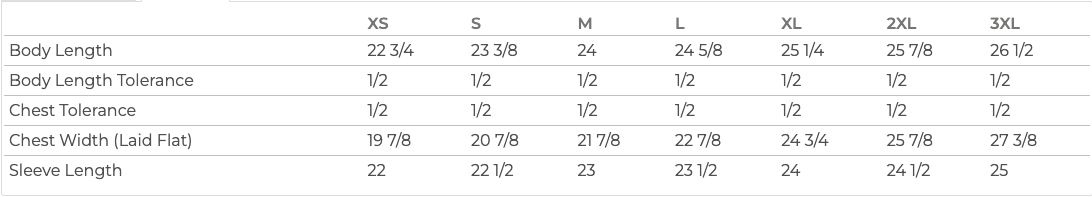 Sizing Chart