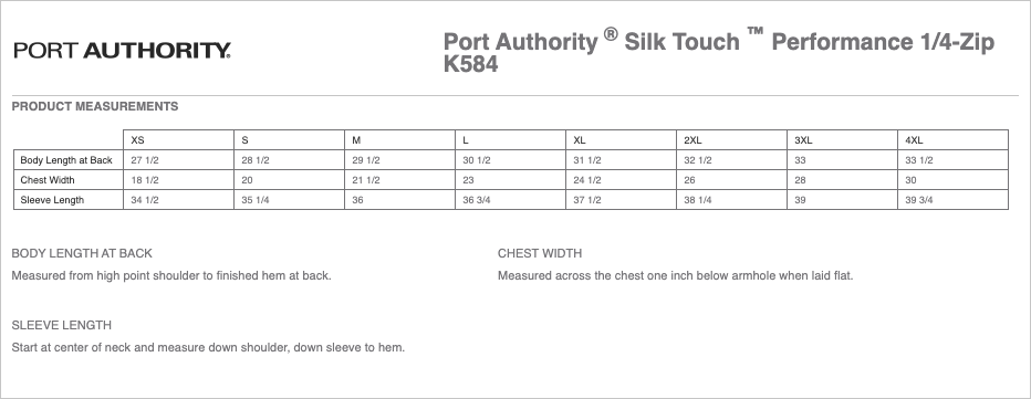 Sizing Chart