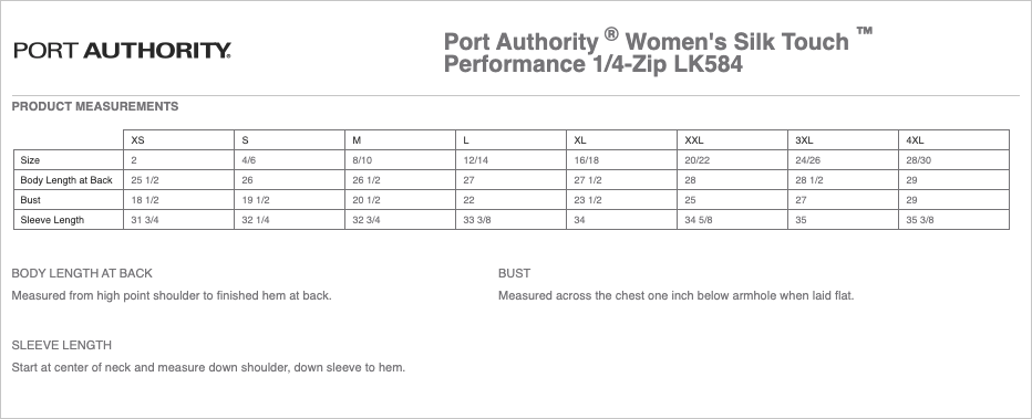 Sizing Chart