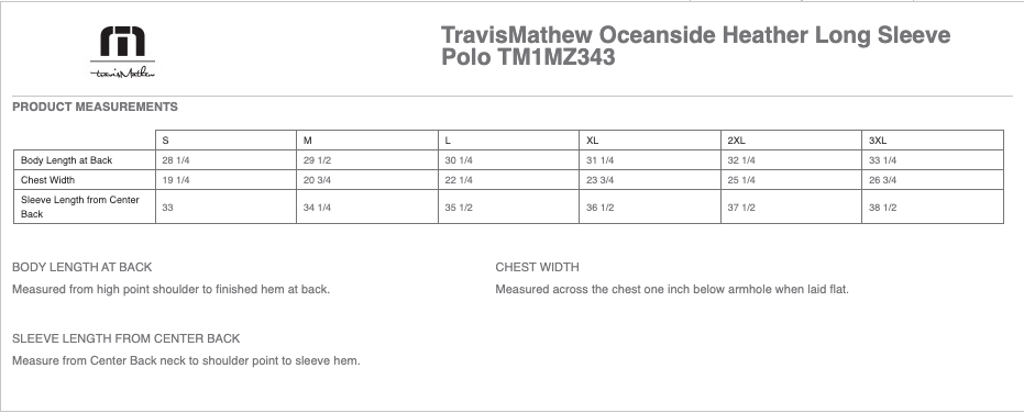 Sizing Chart