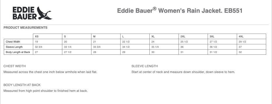 Sizing Chart