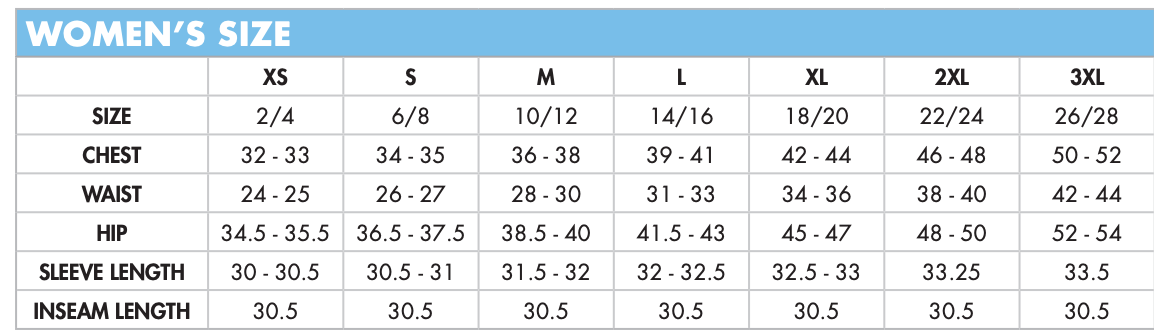 Sizing Chart