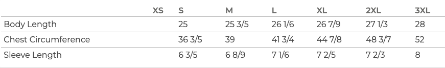 Sizing Chart
