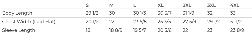 Sizing Chart