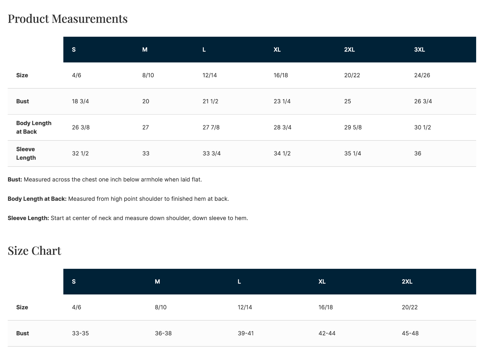 Sizing Chart