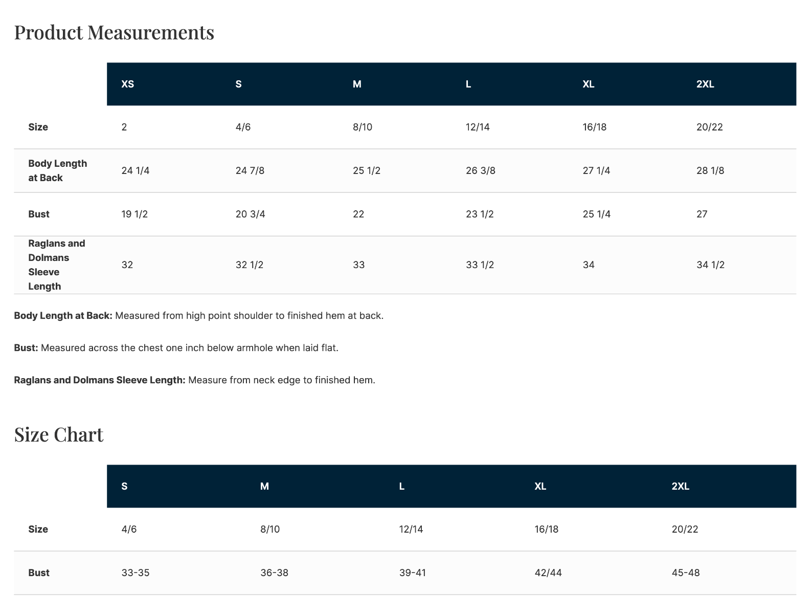 Sizing Chart