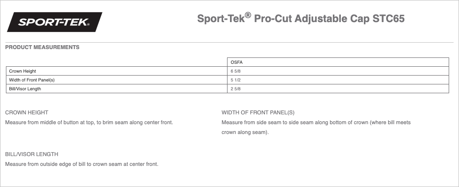 Sizing Chart