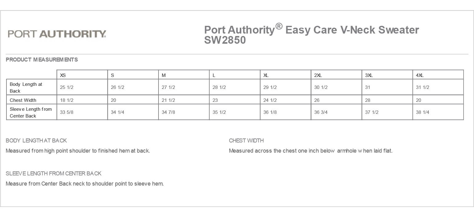 Sizing Chart