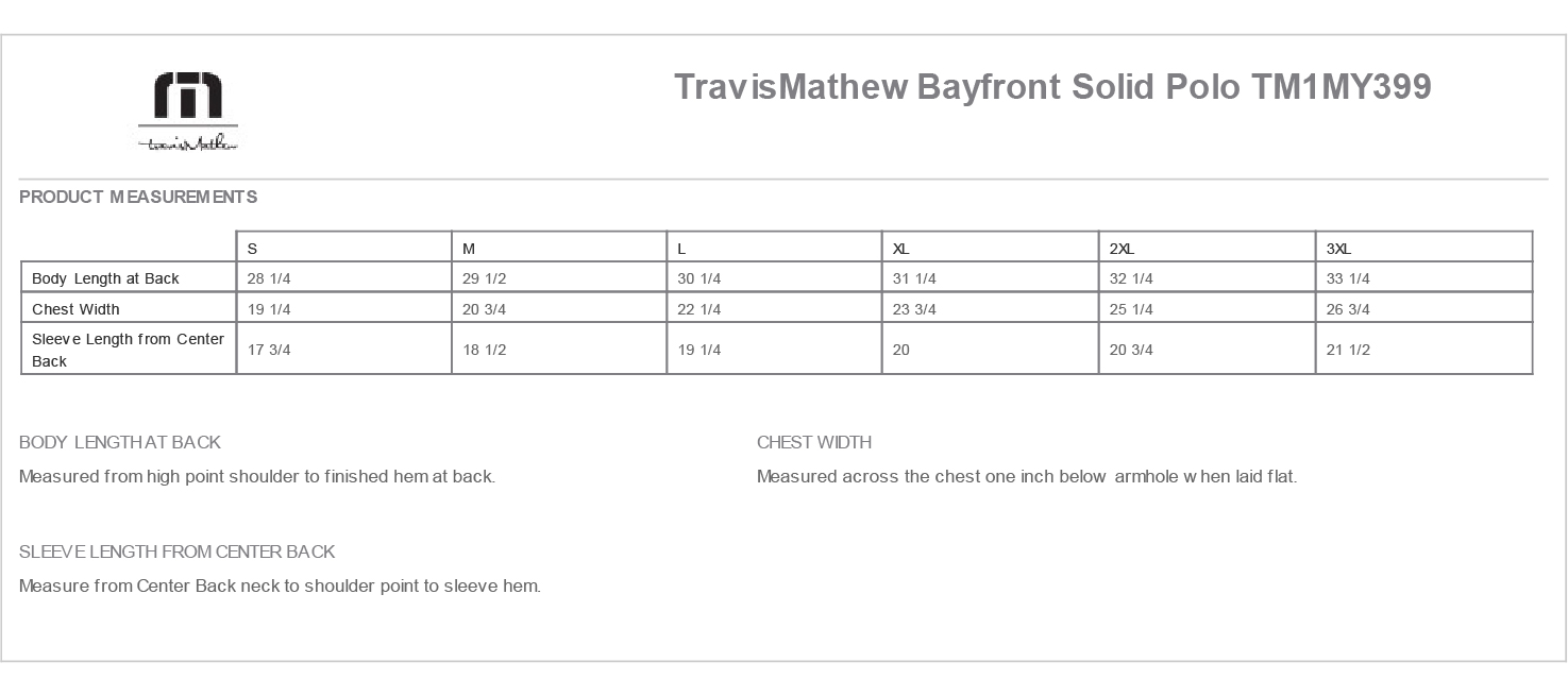 Sizing Chart