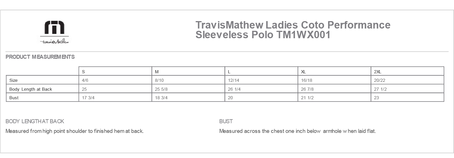 Sizing Chart